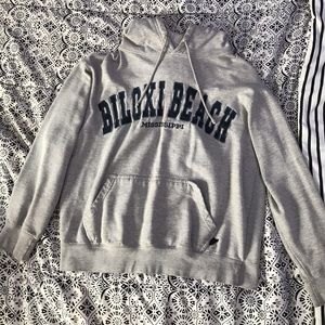 Surf style light grey Biloxi beach hoodie